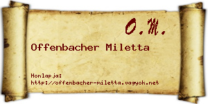 Offenbacher Miletta névjegykártya